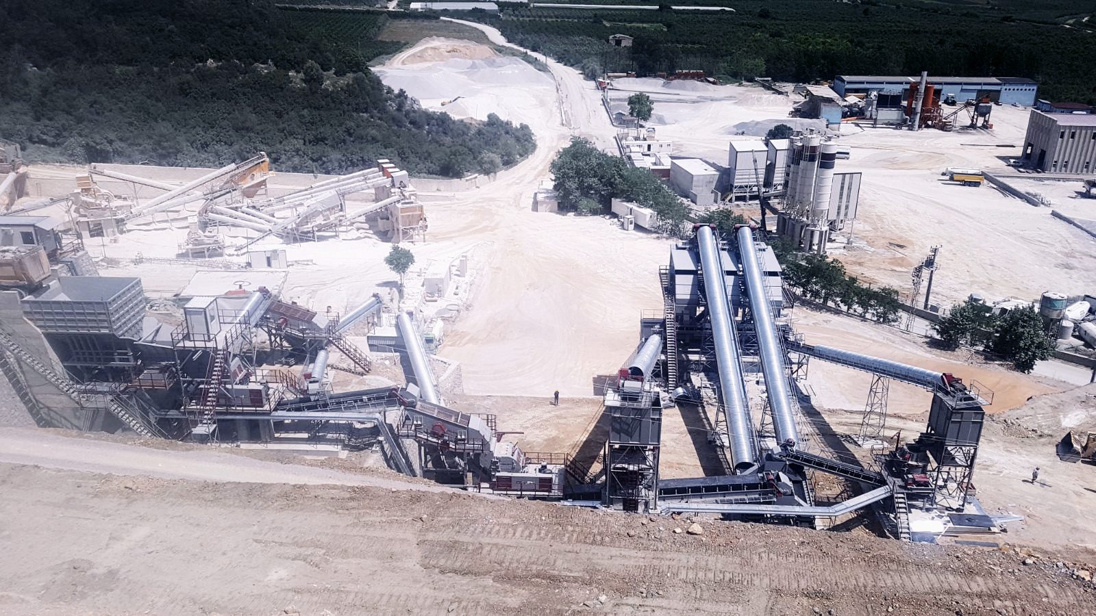 Aerial view of the GELEN 600 t/h crushing and screening plant in Bursa