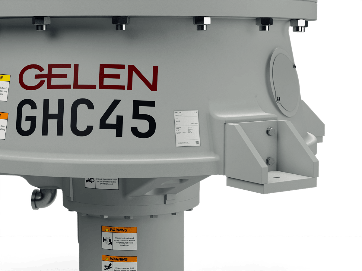 Concasseur à cônes GELEN GHC40 — plaque signalétique