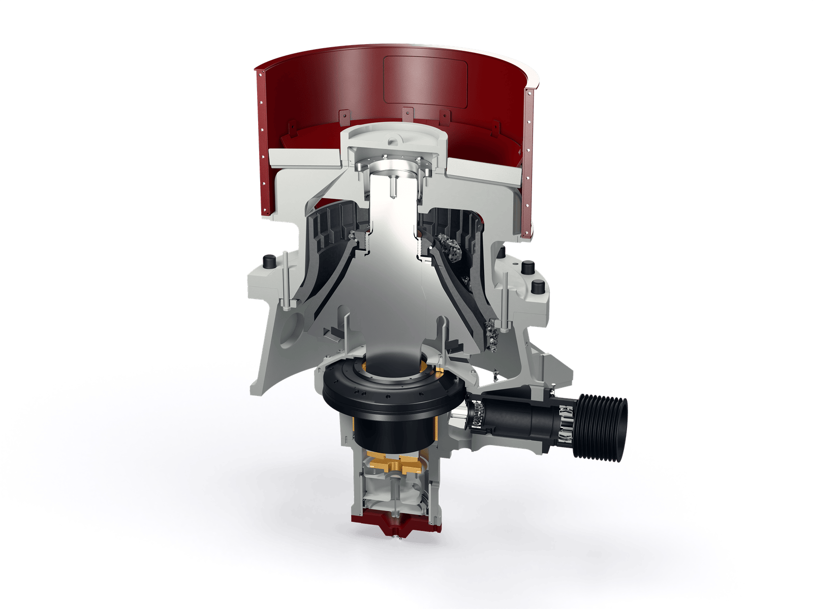 GELEN GHC45 cone crusher — cutaway