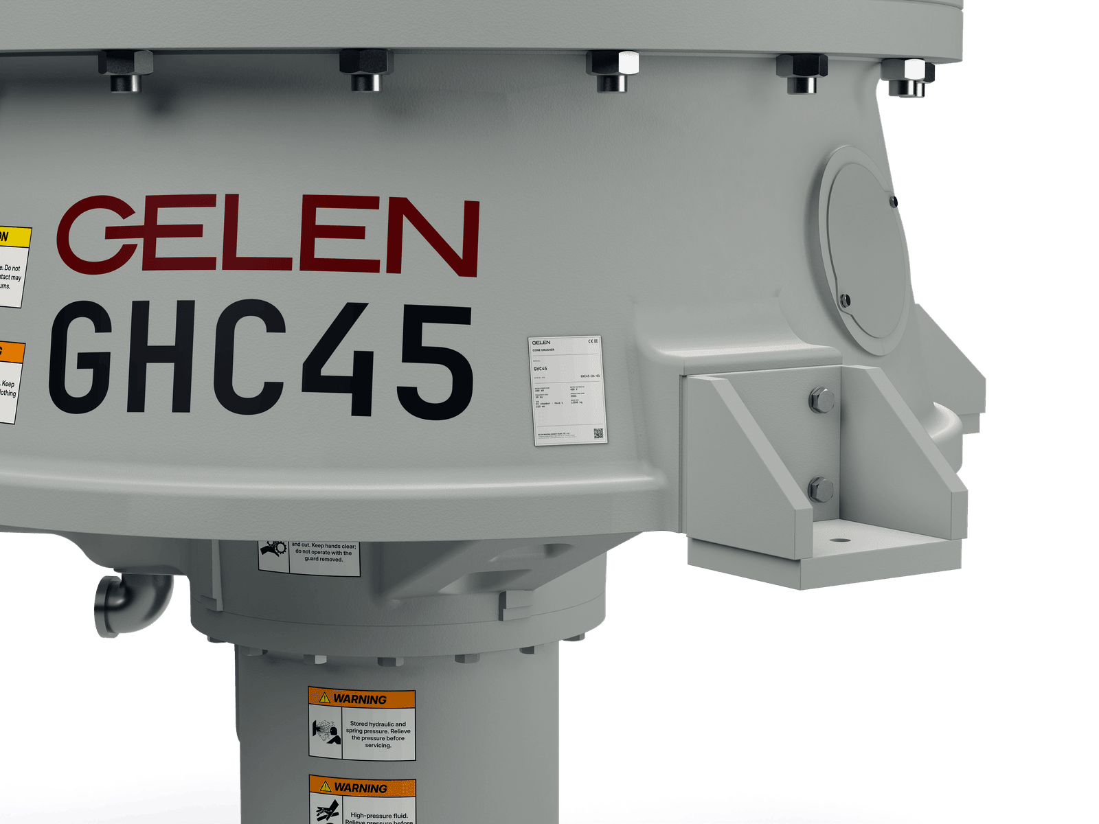 GELEN GHC45 cone crusher — nameplate