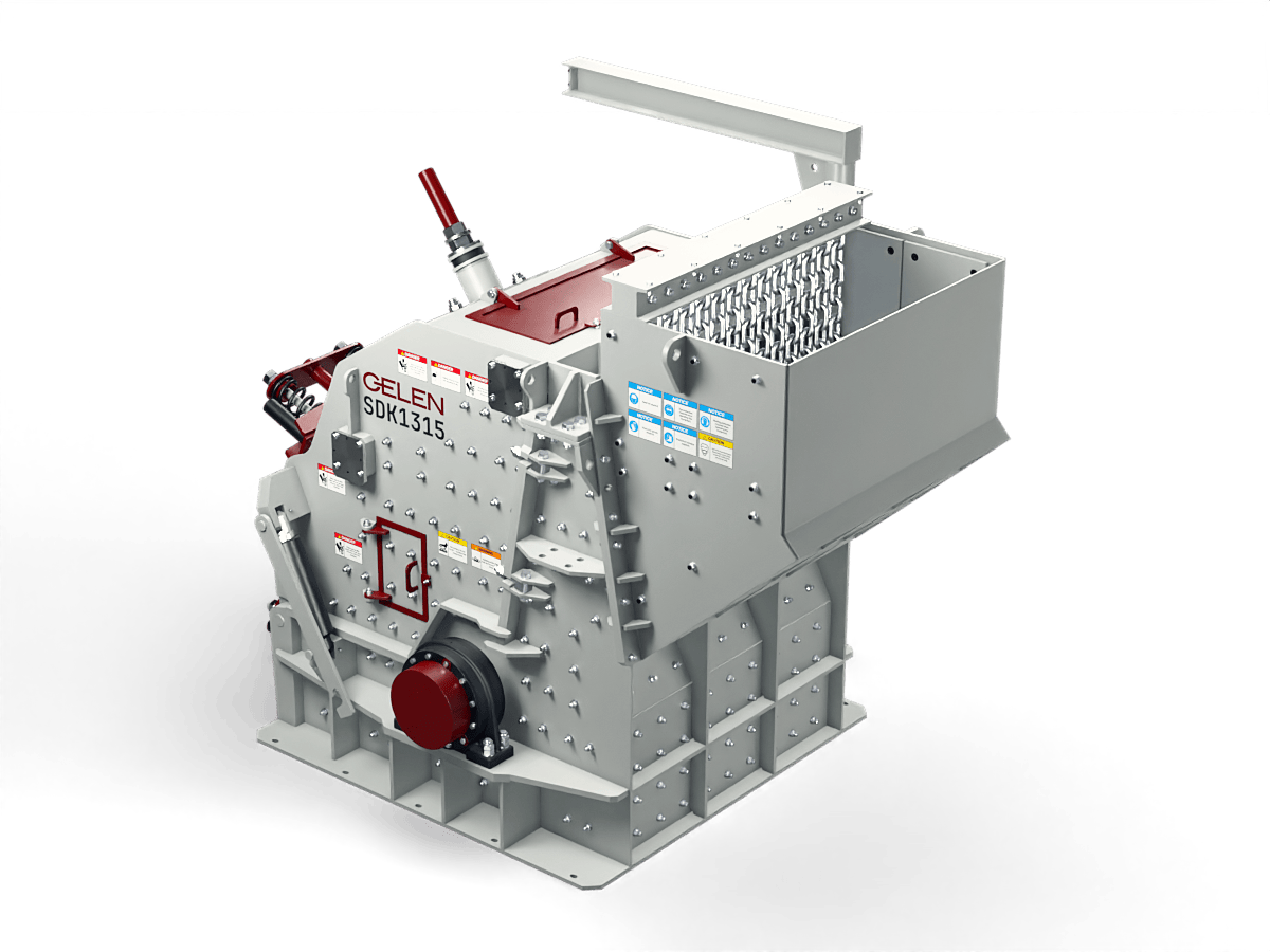 GELEN SDK1315 secondary impact crusher — feed side
