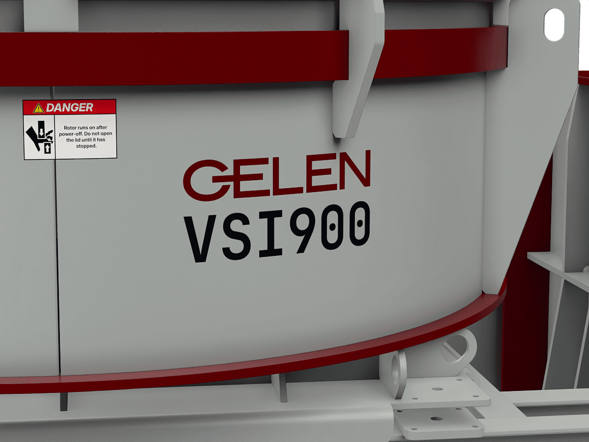 GELEN VSI900 vertical shaft impact crusher — nameplate and model marking