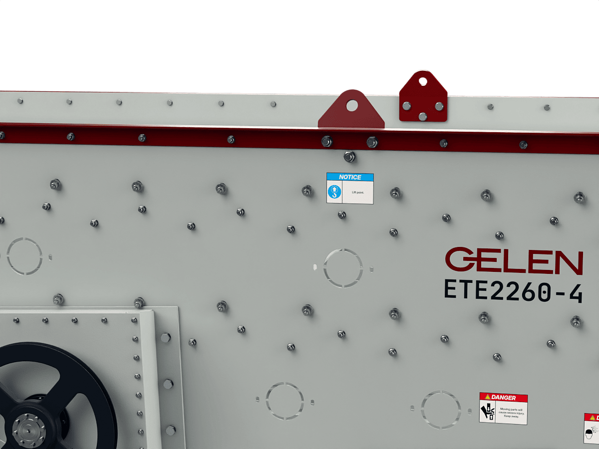 GELEN ETE2260 four-deck horizontal vibrating screen — nameplate and model marking