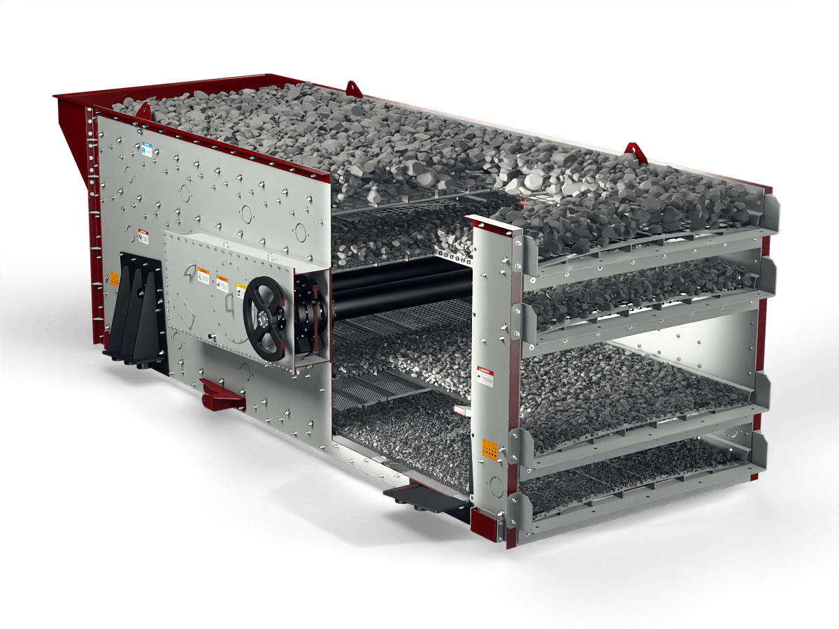 GELEN ETE2260 four-deck horizontal vibrating screen — cutaway from below