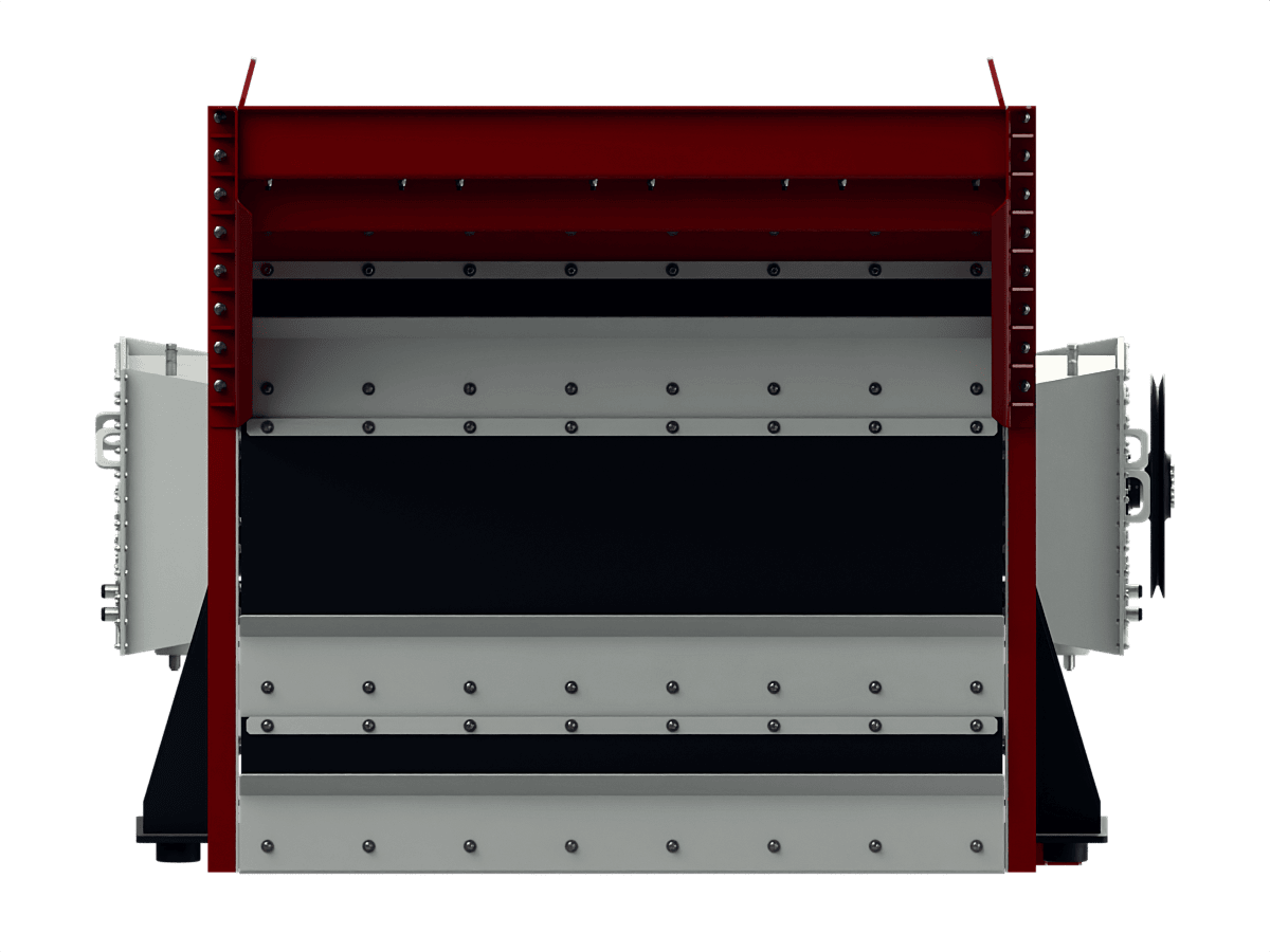 GELEN ETE2260 four-deck horizontal vibrating screen — feed end