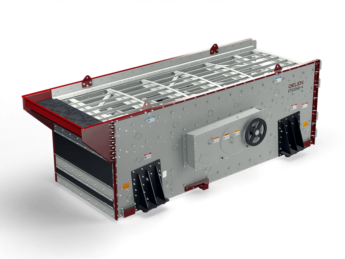 GELEN ETE2260 four-deck horizontal vibrating screen — drive side