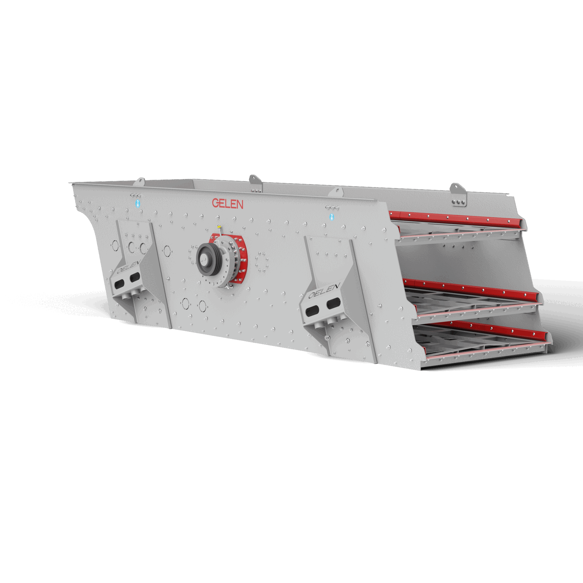 Nachylny przesiewacz GELEN STE 3-pokładowy - widok końcówki wylotowej