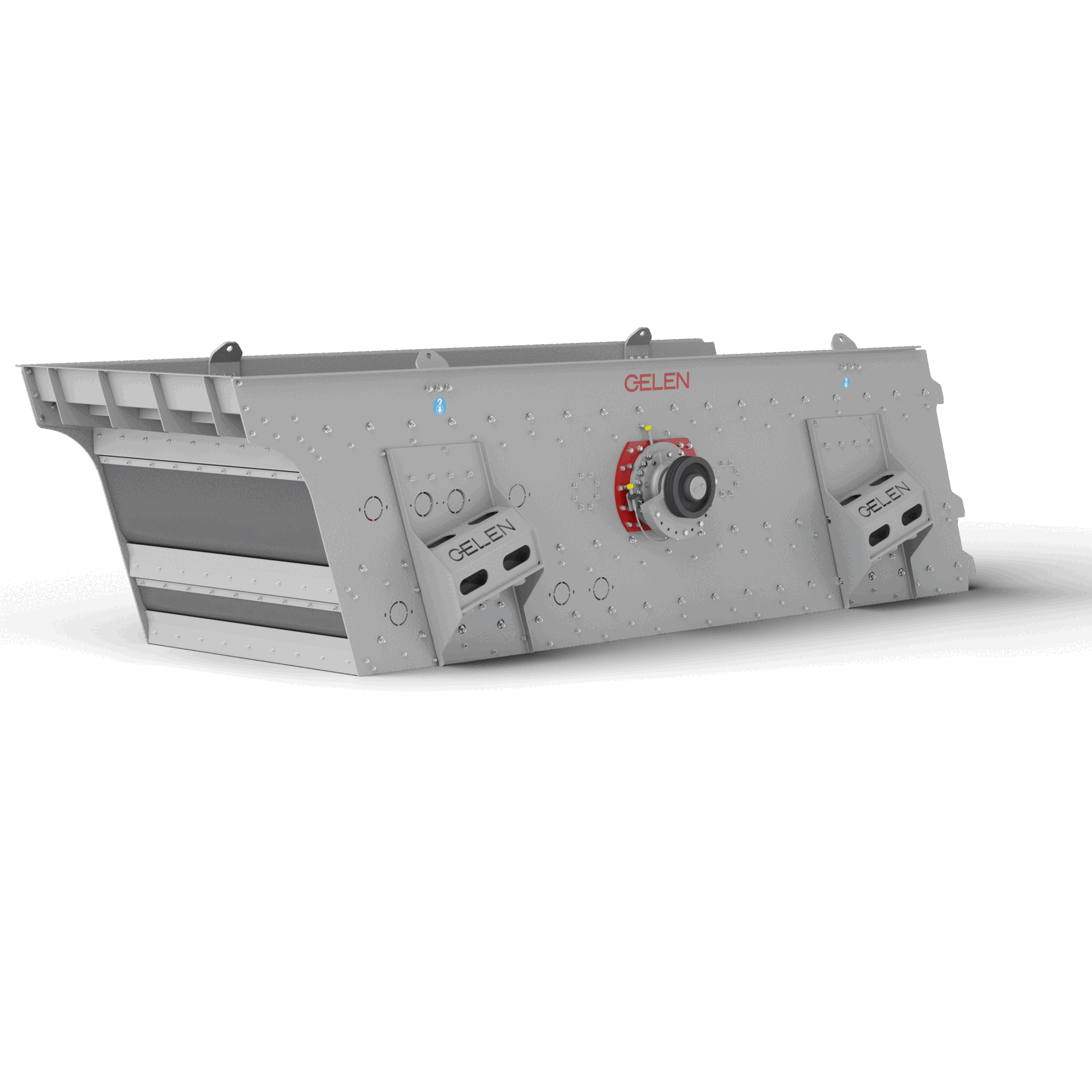 Szczegółowy widok strony napędu nachylnego przesiewacza STE