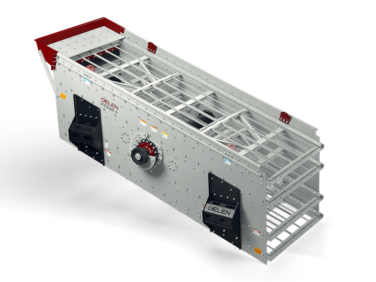 GELEN STE2460 four-deck inclined vibrating screen — three-quarter view