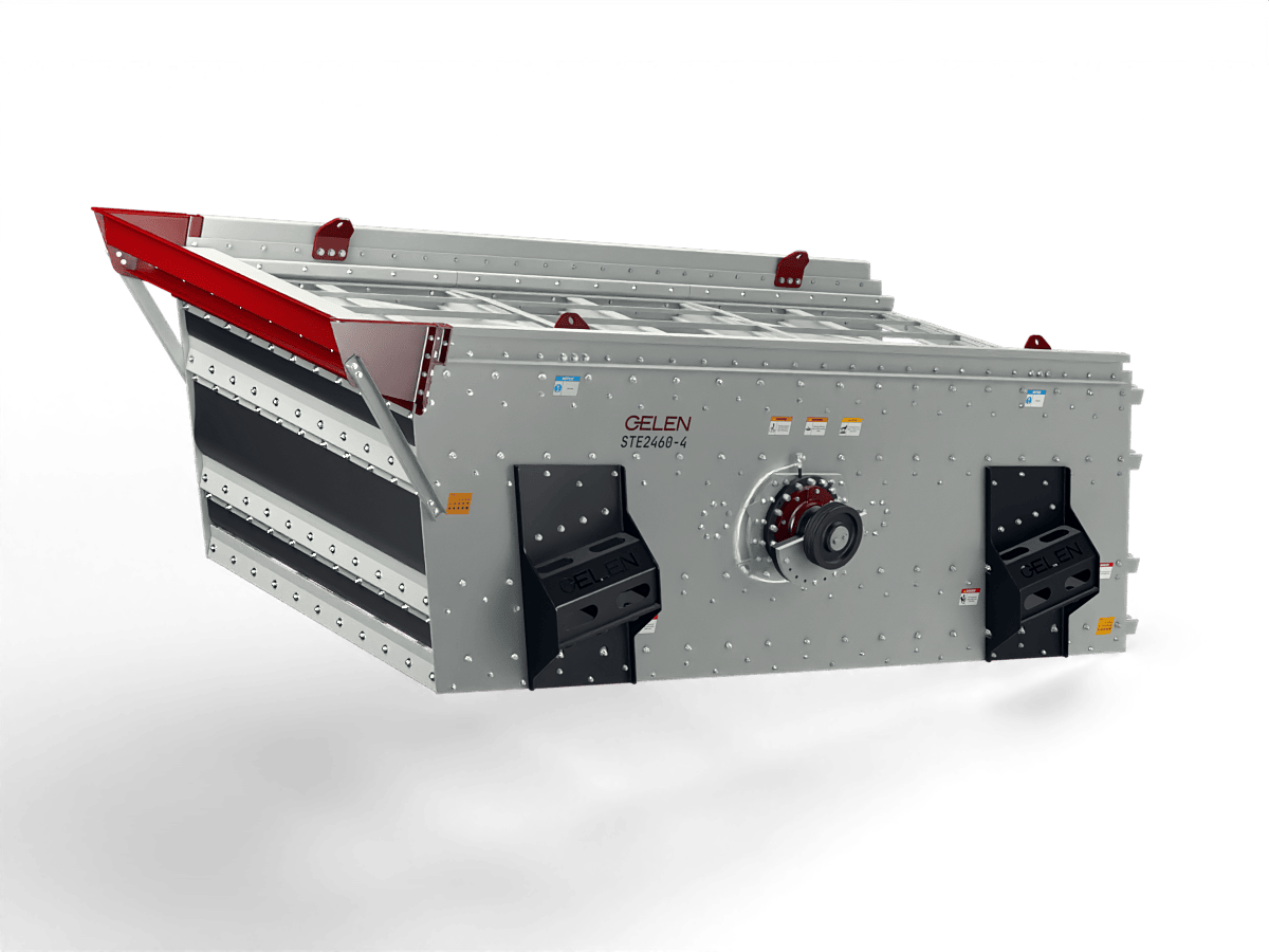 GELEN STE2460 four-deck inclined vibrating screen — drive side