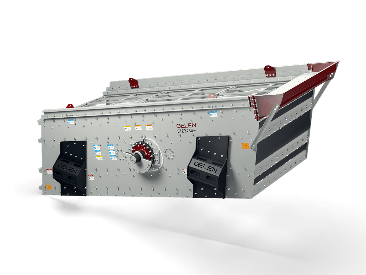 GELEN STE2460 four-deck inclined vibrating screen — feed side